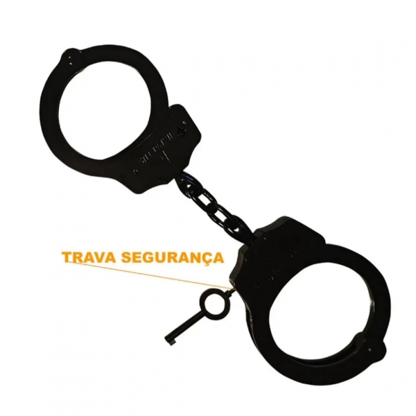Algema De Corrente Militar Profissional Policial Com Trava