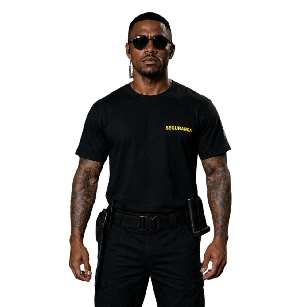 Camiseta Militar Estampada Em Algodão - Segurança