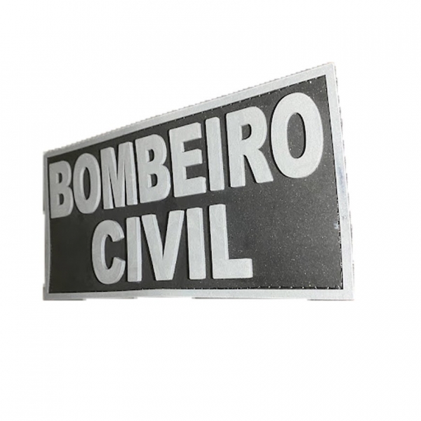 Patch Emborrachado BOMBEIRO CIVIL P/ Costas de Colete Tático
