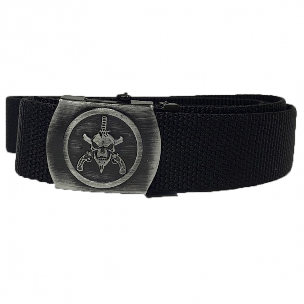 Cinto Social Fino Em Nylon - Caveira / Bope
