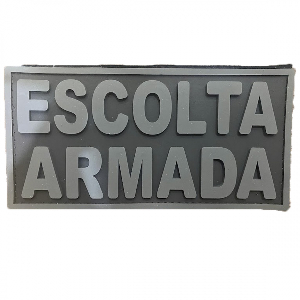 Patch Emborrachado ESCOLTA ARMADA P/ Costas de Colete Tático