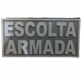 Patch Emborrachado ESCOLTA ARMADA P/ Costas de Colete Tático