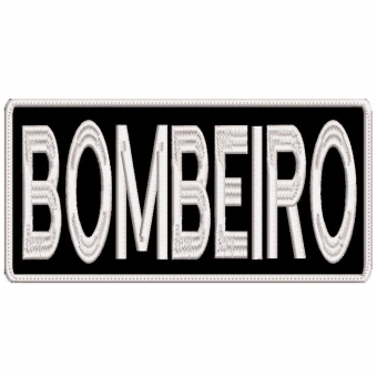 Patch Bordado para Costa de Colete 25 Cm por 10 Cm  BOMBEIRO