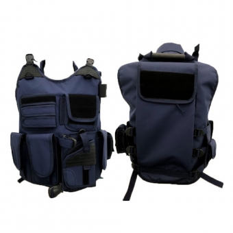 Colete Tático Swat C/porta Camelback Resistente Azul Marinho